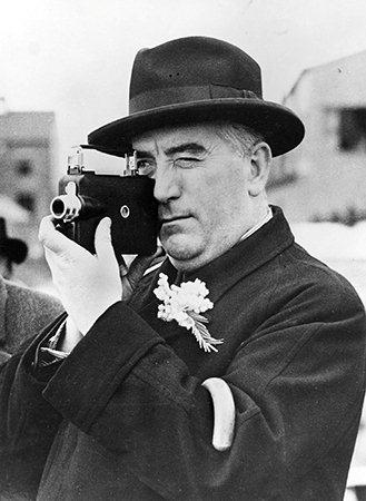Menzies filming at an RAF Coastal Command station during his 1941 visit to the United Kingdom
