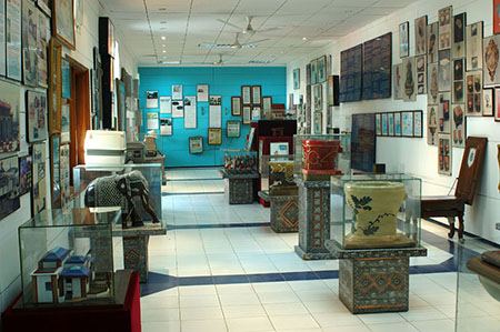 Interior of the museum, showing some of the international toilets on display