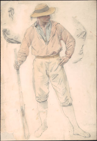 Study for Bushrangers, Victoria, Australia, 1852, 1886, by William Strutt (1825–1915), Rex Nan Kivell Collection, National Library of Australia nla.gov.au/nla.pic-an3230644