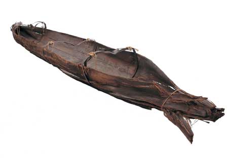 Bark Canoe used on the Yarra, about 1850