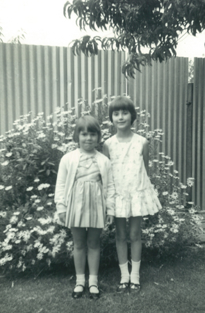 The author, aged five (right), with Mary, from st Mary's Mission of Hope Children's Home, Adelaide