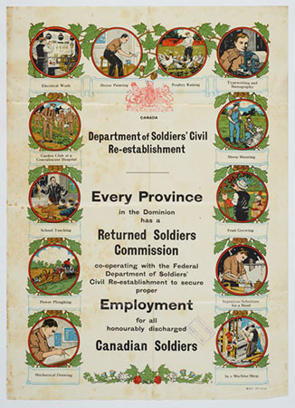Poster, ’Department of Soldiers’ Civil Re-establishment’, Canada, 1918