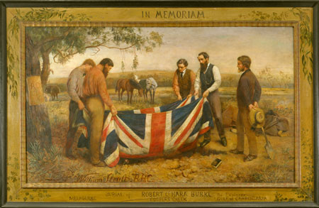 The Burial of Burke, 1911, by William Strutt (1825–1915), Gift of Mrs Otway Falkiner, 1944, State Library of Victoria