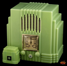 green bakelite art deco radio