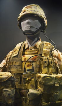 Modern army uniform display