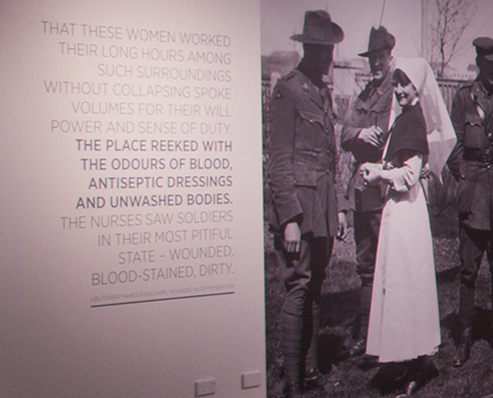 Wall text in the exhibition, Nurses: From Zululand to Afghanistan, at the Australian War Memorial