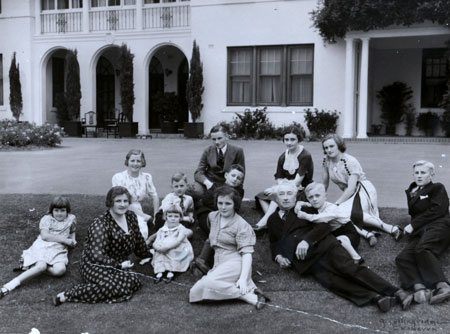 Family photograph taken at the Lodge, Canberra, 1938
