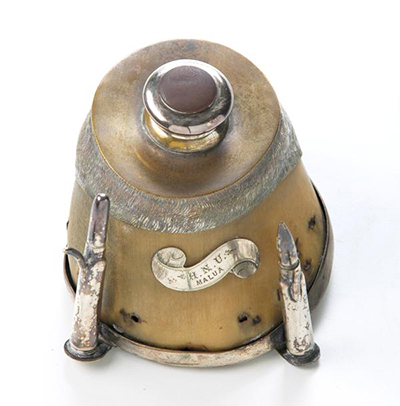 The hoof of well-performed 19th-century racehorse Malua, transformed into an inkwell