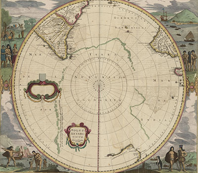 Polus Antarcticus, 1641, by Henricus Hondius, Amsterdam