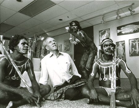 Aboriginal dancers at exhibition launch