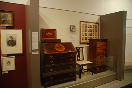 A display of furniture and objets d'art collected by the Graingers to furnish their London home