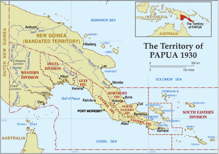 Map of the Territory of Papua, 1930