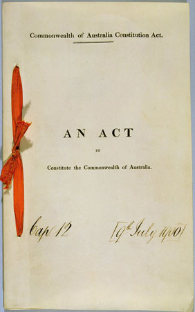 One of our birth certificates: the cover of the Commonwealth of Australia Constitution Act
