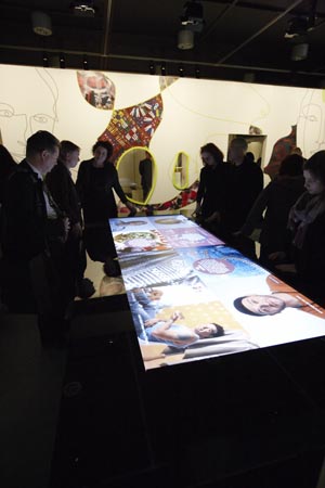 Guests exploring the touch table