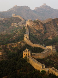 Panorama of Ming Dynasty Great Wall at Jinshanling, outside Beijing