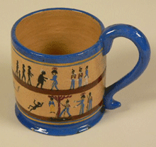 Glazed earthenware 'proclamation cup', 1934, 
    by Violet Mace, Bothwell, Tasmania
  
